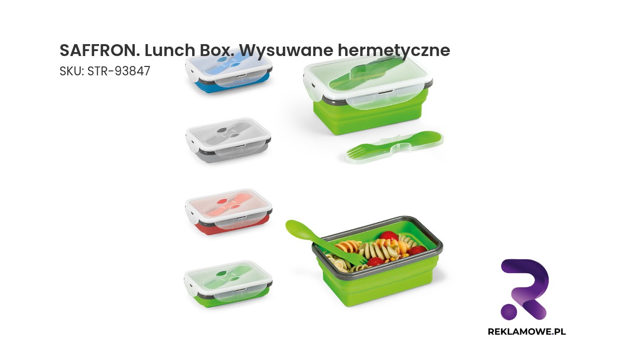 Lunch-box SAFFRON z wysuwanymi hermetycznymi przegródkami
