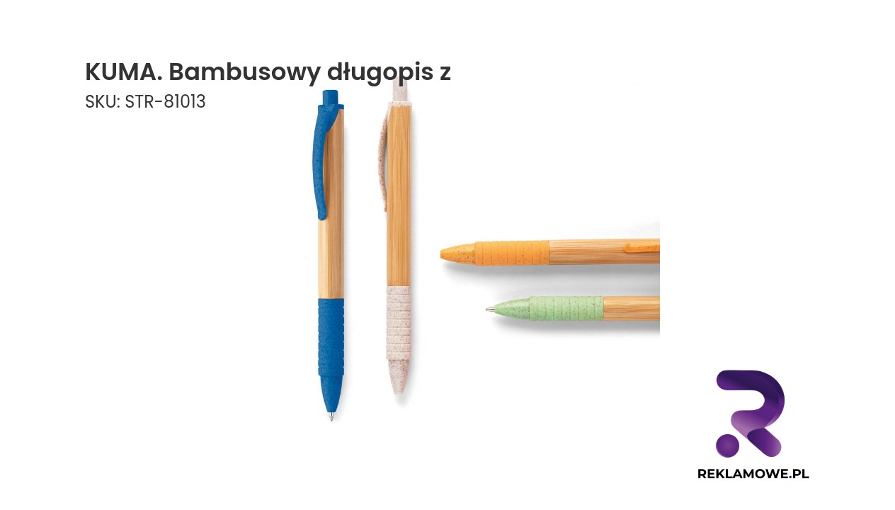 KUMA. Bambusowy długopis z antypoślizgowym klipsem KUMA bambusowy długopis z naturalnego bambusa
