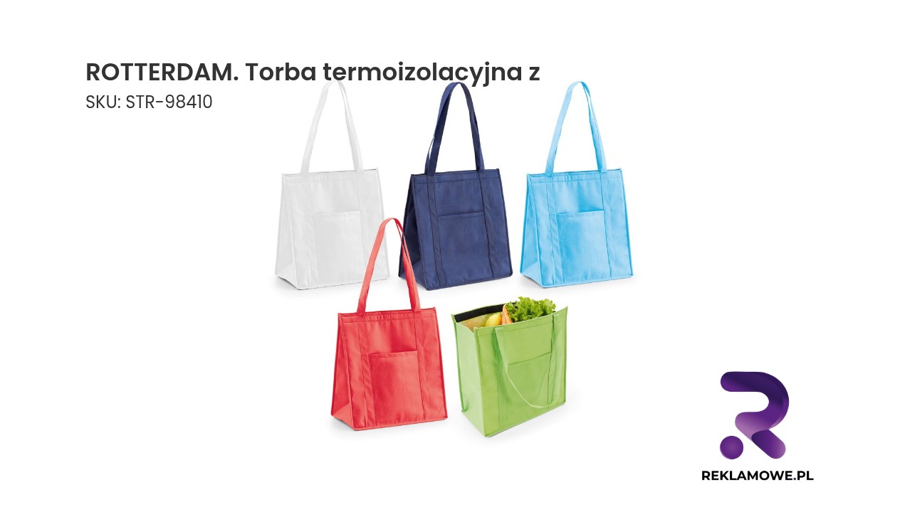 ROTTERDAM. Torba termoizolacyjna z non-woven (80 g/m²) ROTTERDAM torba termoizolacyjna z – praktyczna torba chłodząca na jedzenie i napoje